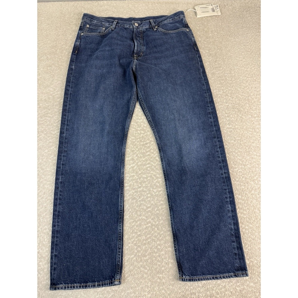 COS SIGNATURE Men 34x32 Jean Straight-Leg Mid-Rise Full-Length Cotton Button NWT